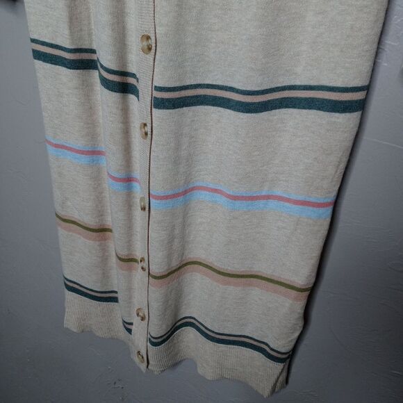 Heartloom Long Line Stripe Button Front Cardigan - Picture 7 of 8